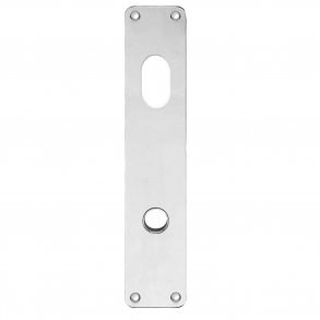 Langskilte - Nikkel - Grebshul 16 - ASSA ovalt cylinderhul - 220x45x2 mm