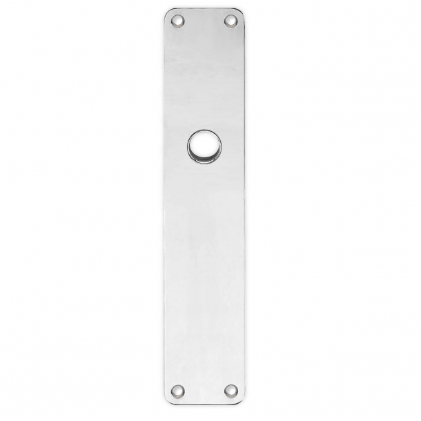 Backplate - Polished nickel - RUKO - door handle hole ø16 - 220x45x2 mm
