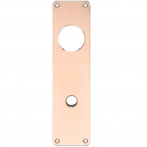 Langskilt - Kobber uden lak - Grebshul 16 og Hul til cylinderring - 235 x 55 mm