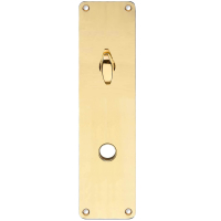 Langskilt - Messing uden lak - Grebshul 15 og Vridergreb - 235 x 55 mm