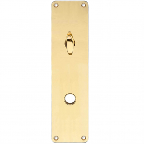 Lngskylt med cylindervred - Mssing utan lack - Handtagshl 16 - 235 x 55 mm