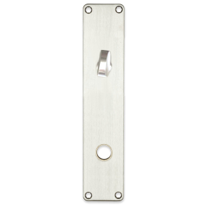 Langskilte med vridergreb - Brstet rustfri stl - Grebshul 16 - 220x45x2 mm