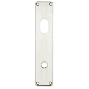 Langskilt med ovalt cylinderhul - ASSA - Brstet rustfri stl - 16 - 220x45x2 mm