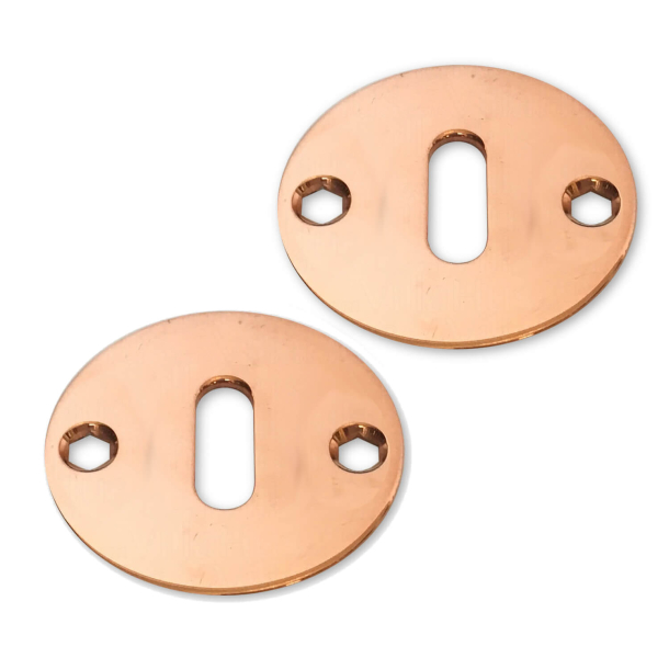 Arne Jacobsen escutcheon - Copper - Oval hole - cc38 mm