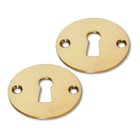 Escutcheons - Brass Old fashioned shape - Wooden screws - cc38 mm