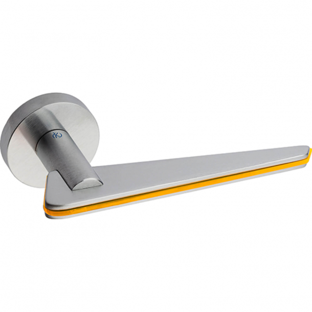 Door handle - Satin Chrome / Round rosette - TRATTO