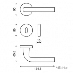 Klamka do drzwi, Mosiadz polerowany, MILANO