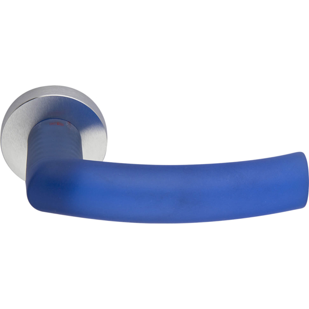 Door handle, Satin Chrome/Blue, Interior, ODESSA