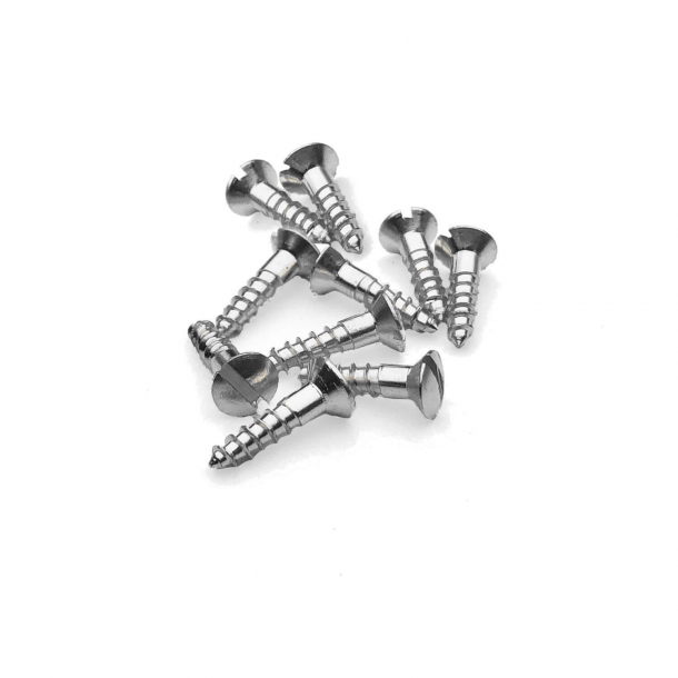 Nickel wood screws - Slotted - 3x12 mm (10 pcs.)