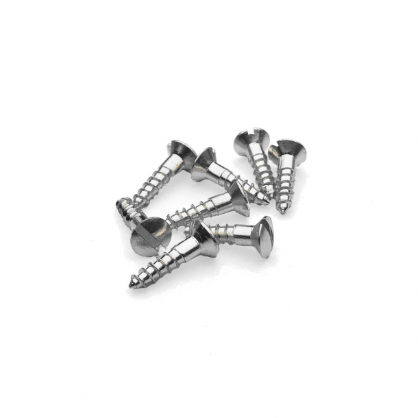Nickel wood screws - Slotted - 3,0x12 mm (8 pcs.)