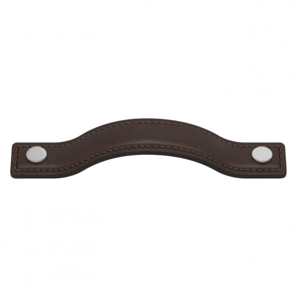 Turnstyle Designs Cabinet handles - Chocolate leather / Bright chrome - Model A1180