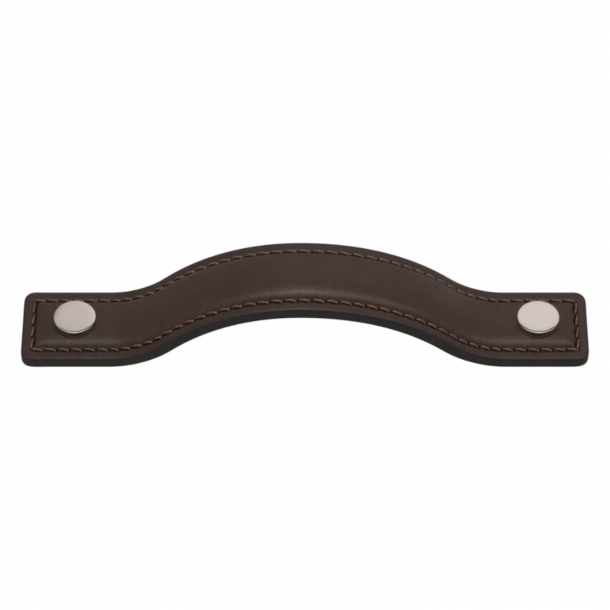 Turnstyle Designs Cabinet handles - Chocolate leather / Polished nickel - Model A1180