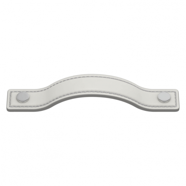 Turnstyle Designs Cabinet handles - White leather / Bright chrome - Model A1180
