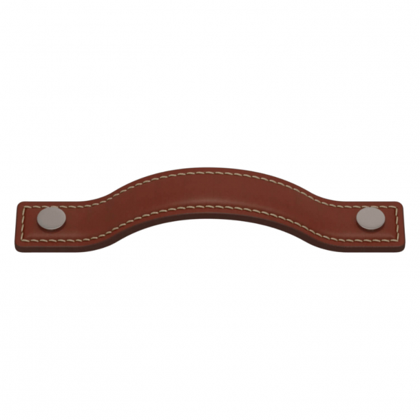 Turnstyle Designs Cabinet handles - Chestnut leather / Satin nickel - Model A1180