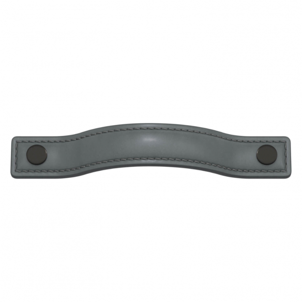 Turnstyle Designs Cabinet handles - Slate gray leather / Antique bronze - Model A1180