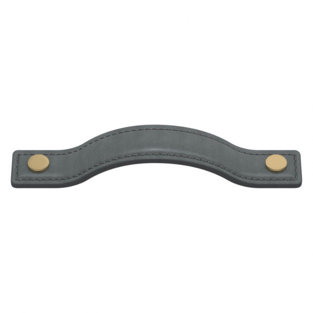 Turnstyle Designs Cabinet handles - Slate gray leather / Polished brass - Model A1180