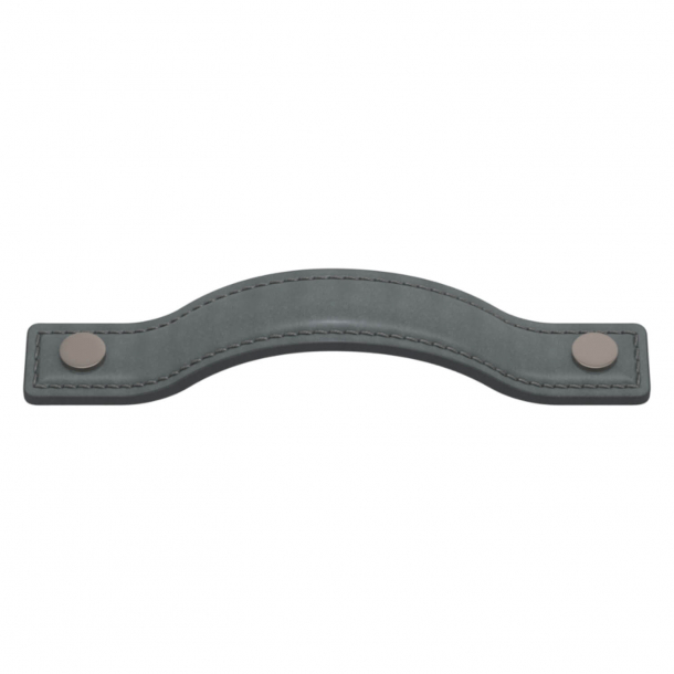 Turnstyle Designs Cabinet handles - Slate gray leather / Satin nickel - Model A1180