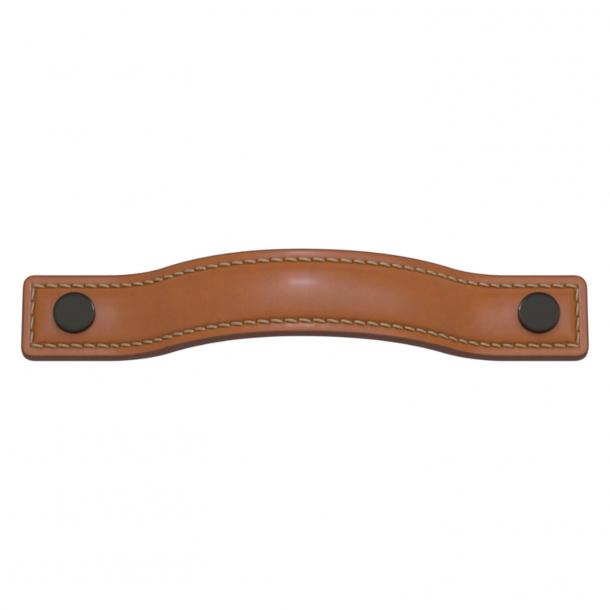 Turnstyle Designs Furniture handle - Tan leather / Antique bronze - Model A1180