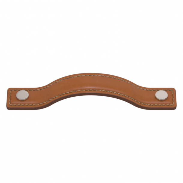 Turnstyle Designs Cabinet handles - Tan leather / Polished nickel - Model A1180