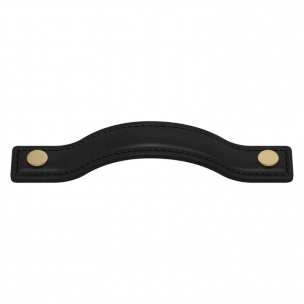 Turnstyle Designs Cabinet handles - Black leather / Polished brass - Model A1180