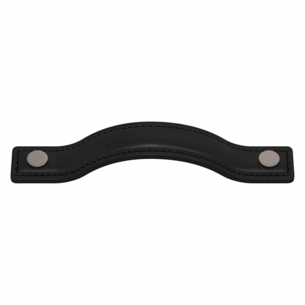 Turnstyle Designs Cabinet handles - Black leather / Satin nickel - Model A1180