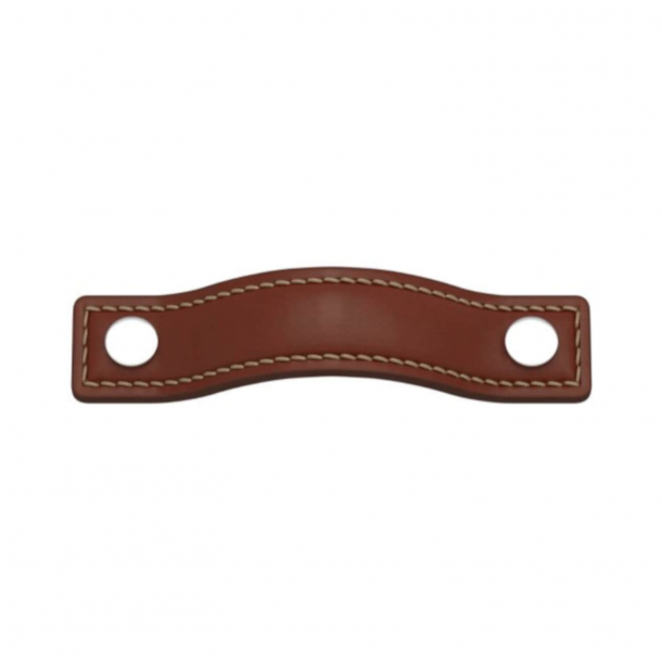 Turnstyle Designs Cabinet handles - Chestnut leather / Bright chrome - Model A1181