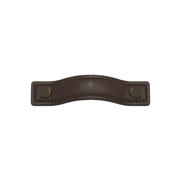 Turnstyle Designs Cabinet handles - Chocolate leather / Antique brass - Model A1182