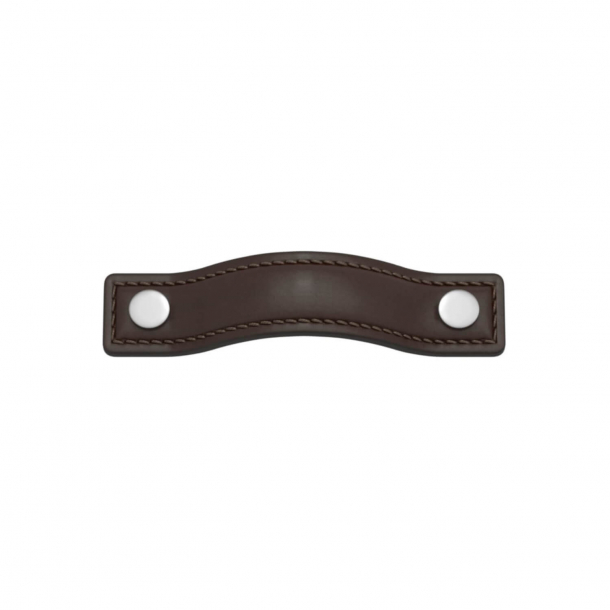 Turnstyle Designs Möbelhandtag - Chokladfärgat läder / Satin krom - Modell A1182
