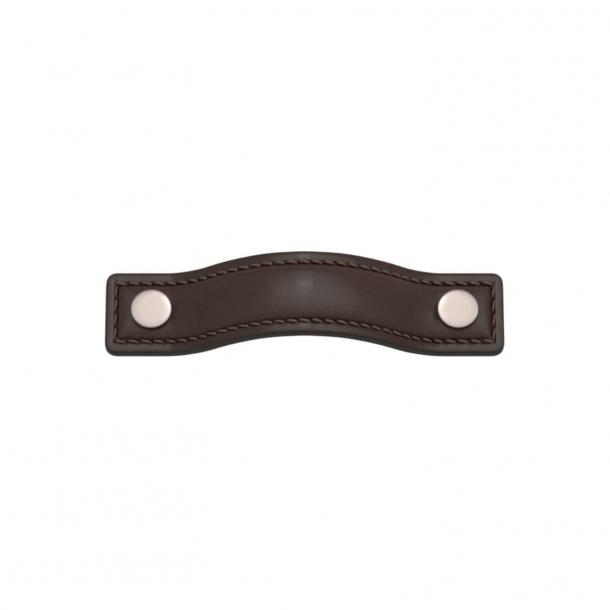 Møbelgreb - Turnstyle Designs - Chokoladefarvet Læder / Satin nikkel - Model A1182