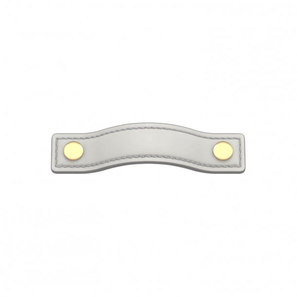 Turnstyle Designs Cabinet handles - White leather / Polished brass - Model A1182