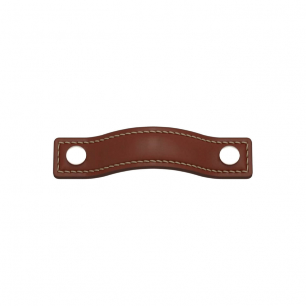 Turnstyle Designs Cabinet handles - Chestnut leather / Polished nickel - Model A1182
