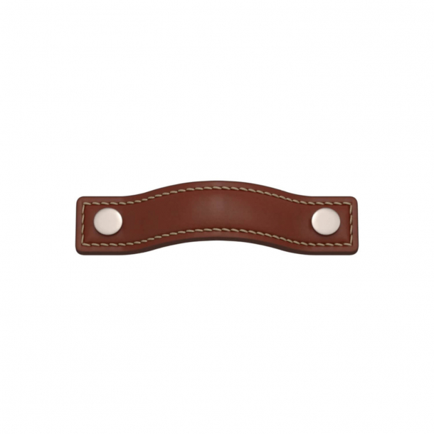 Turnstyle Designs Cabinet handles - Chestnut leather / Satin nickel - Model A1182