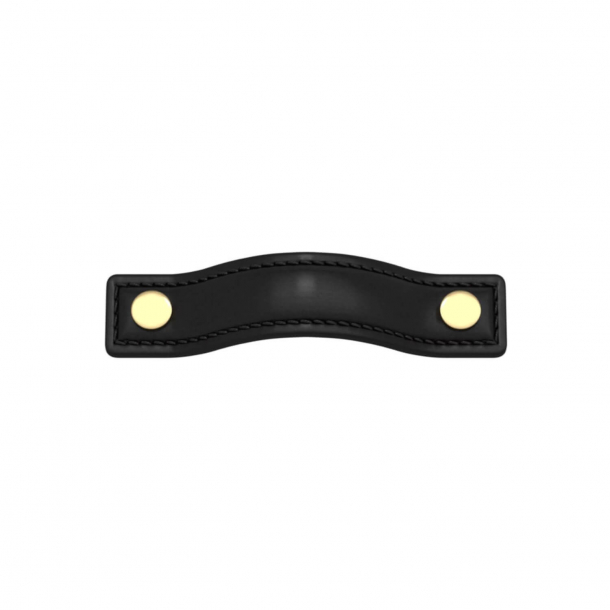 Turnstyle Designs Cabinet handles - Black leather / Polished brass - Model A1182