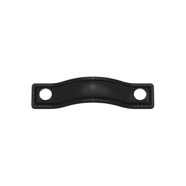Turnstyle Designs Cabinet handles - Black leather / Polished nickel - Model A1182