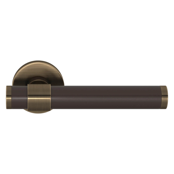 Klamka do drzwi - Turnstyle Designs - Amalfine w kolorze kakao / Antyczny mosi&#261;dz - Model B1202