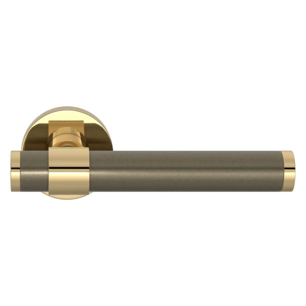 Turnstyle Designs Door handle - Silver bronze Amalfine / Polished brass - Model B1202