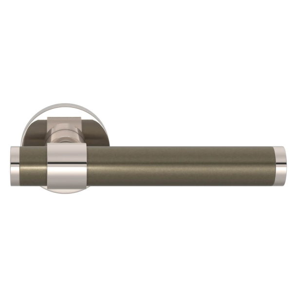 Turnstyle Designs Door handle - Silver bronze Amalfine / Polished nickel - Model B1202