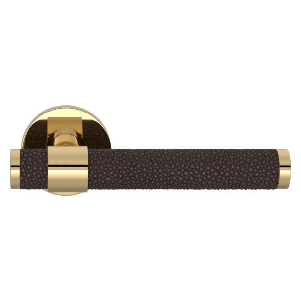 Turnstyle Designs Door handle - Cocoa Amalfine / Polished brass - Model B1339