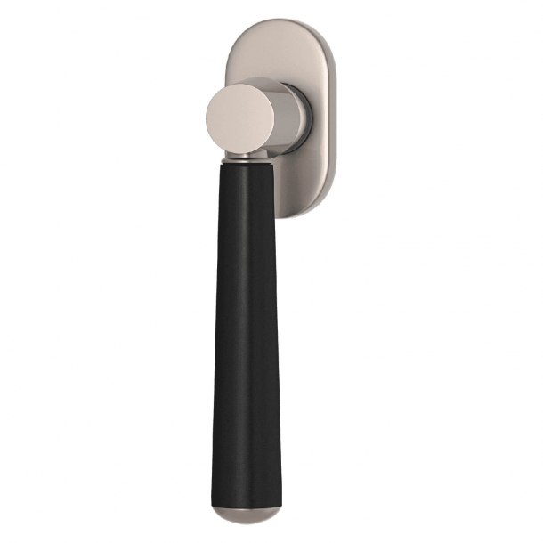 Window handle - Black Leather /  Satin nickel - Model C1102