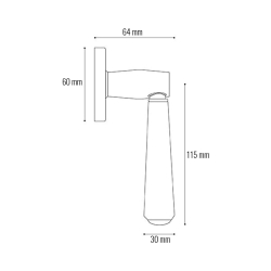 Paskvilgreb Lder - Sort / Mat nikkel - Model C1102