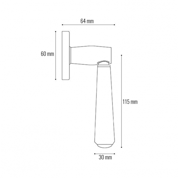 Paskvilgreb Lder - Sort / Mat nikkel - Model C1102