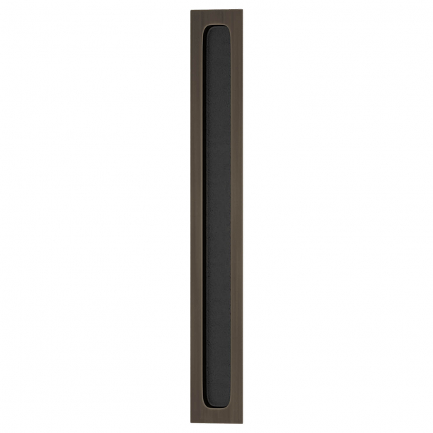 Uchwyt wpuszczany - Czarna skóra / Patyna - Turnstyle Design - Model C1959