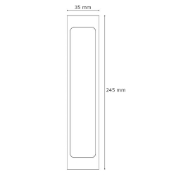 Skydedrsbeslag - Sort Lder og blank krom - Model C1959