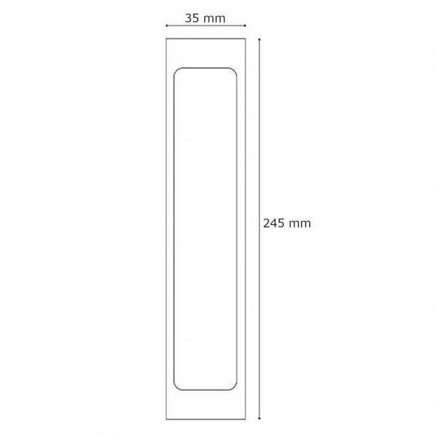Skydedrsbeslag - Sort Lder og blank krom - Model C1959