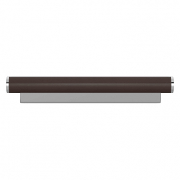 Møbelgreb - Turnstyle Designs - Chokoladefarvet Læder / Blank krom - Model R2231
