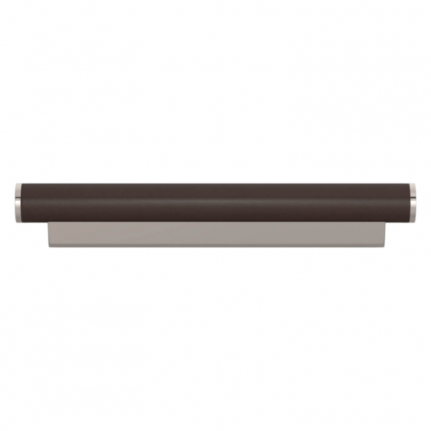 Møbelgreb - Turnstyle Designs - Chokoladefarvet Læder / Poleret nikkel - Model R2231