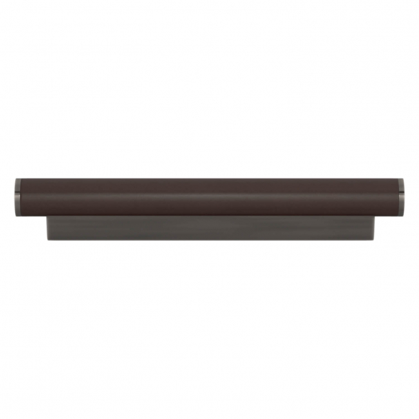 Uchwyt meblowy - Turnstyle Designs - Skóra w kolorze czekolady / Nikiel postarzany - Model R2231