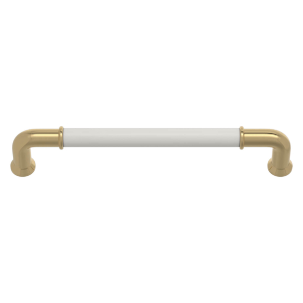 Turnstyle Designs Cabinet handles - White leather / Polished brass - Model RF1197