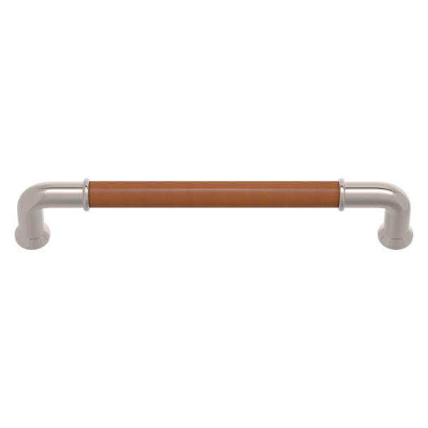 Turnstyle Designs Cabinet handles - Tan leather / Polished nickel - Model RF1197