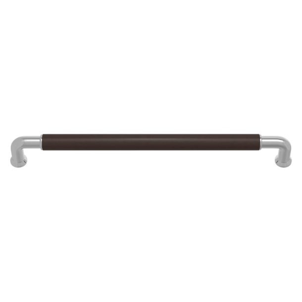 Turnstyle Designs Cabinet handles - Chocolate leather / Bright chrome - Model RF1300